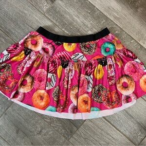 Colorful Donut Print Skater Skirt